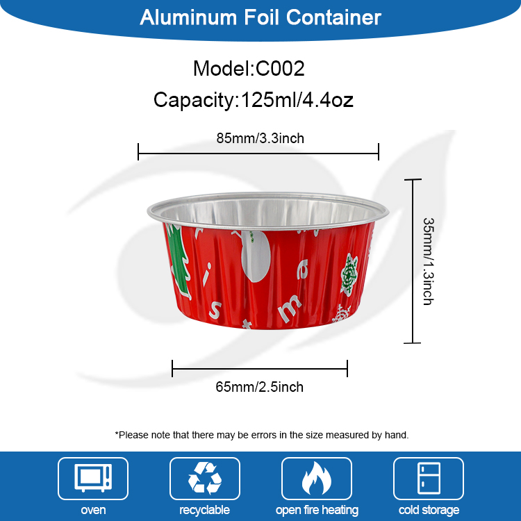 Christmas Custom Printed Aluminum Foil Baking Cup