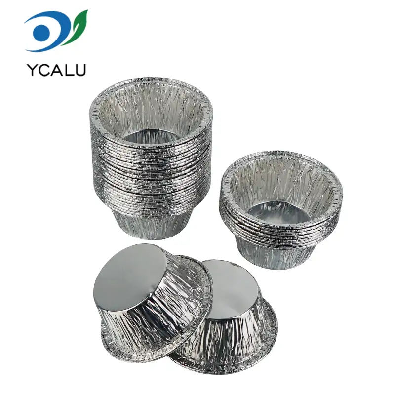Round Cake Cup Silver Aluminum Foil Containers