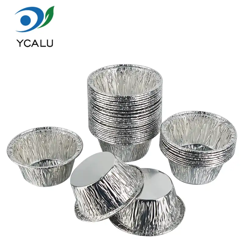 Round Cake Cup Silver Aluminum Foil Containers