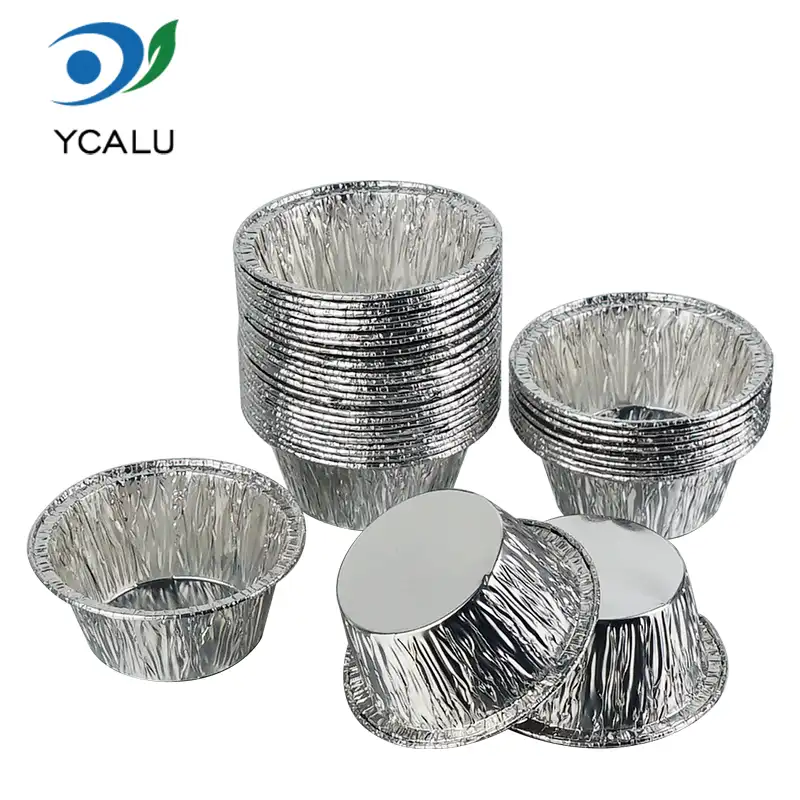 Round Cake Cup Silver Aluminum Foil Containers