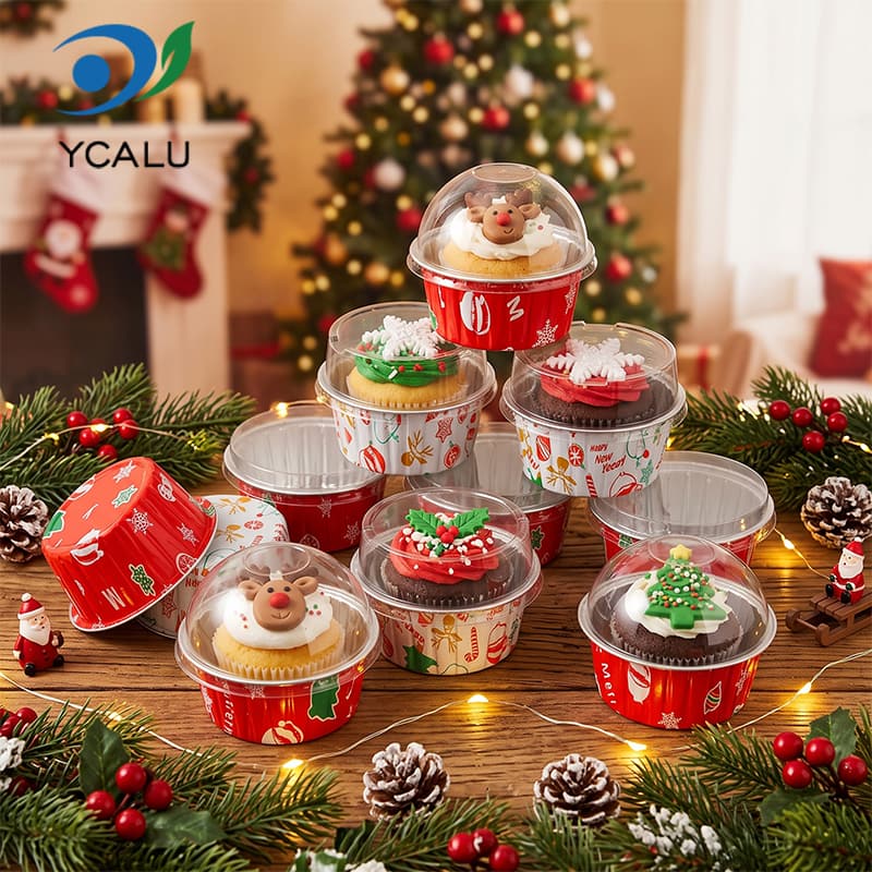 Christmas Custom Printed Aluminum Foil Baking Cup