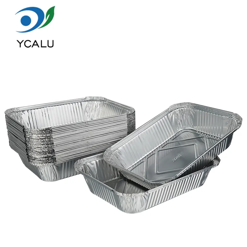 Disposable barbecue baking lunch box Silver Aluminum Foil Containers