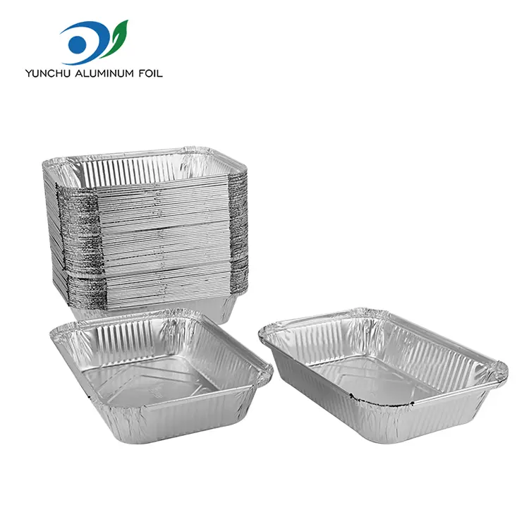 Disposable barbecue lunch box Silver Aluminum Foil Containers