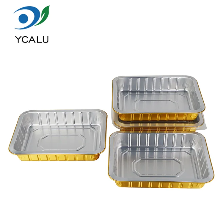 Disposable Catering Golden Rectangle Aluminum Foil Containers