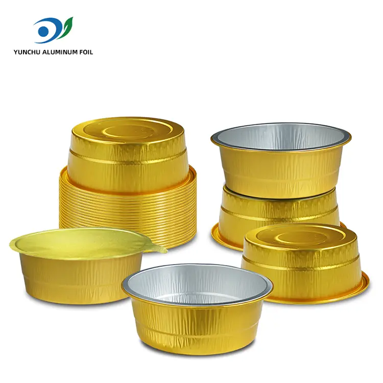 Disposable catering Golden Round Aluminum Foil Containers
