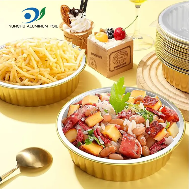 Disposable catering seals gold Aluminum Foil Containers
