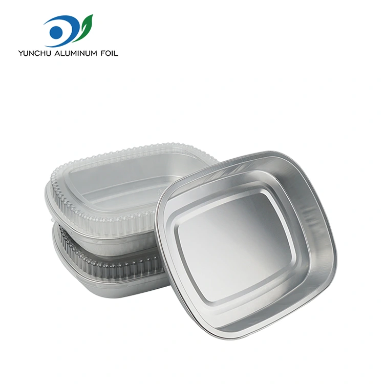 Disposable Catering Takeaway Silver Square Aluminum Foil Containers
