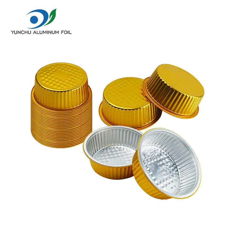 Disposable Golden Fast Food Round Aluminum Foil Containers