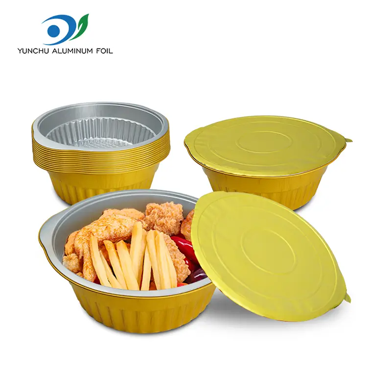 Disposable hot pot Golden Round Aluminum Foil Containers