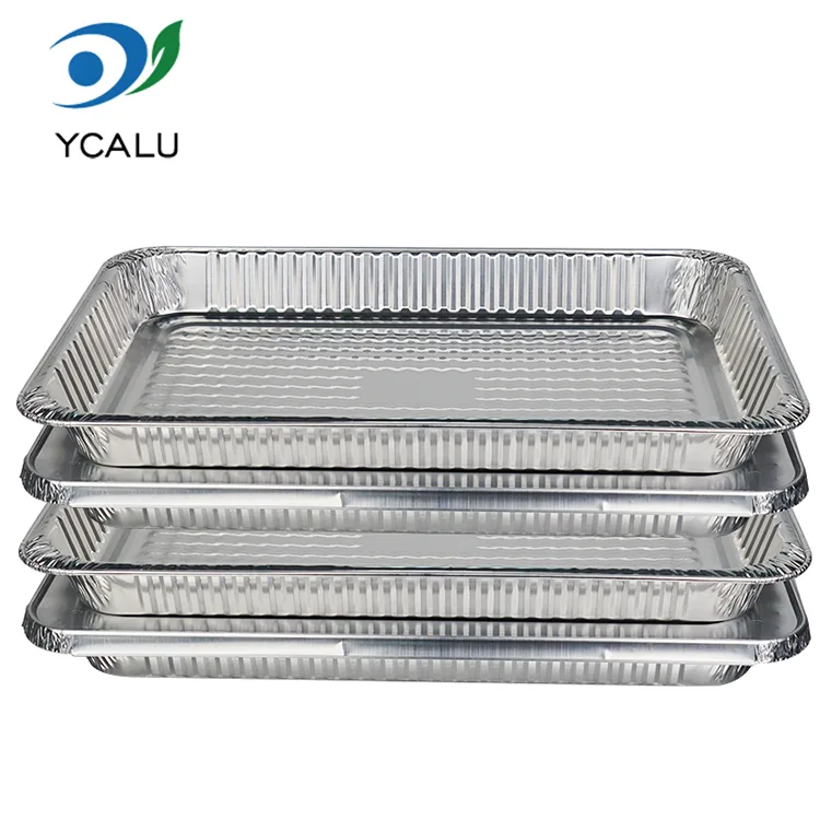 Disposable large capacity barbecue oven Silver Aluminum Foil Food Containers
