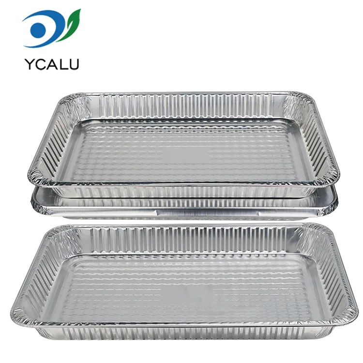 Disposable large capacity barbecue oven Silver Aluminum Foil Food Containers