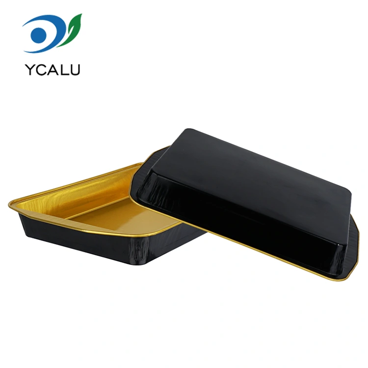 Disposable large capacity black gold camping Aluminum Foil Containers