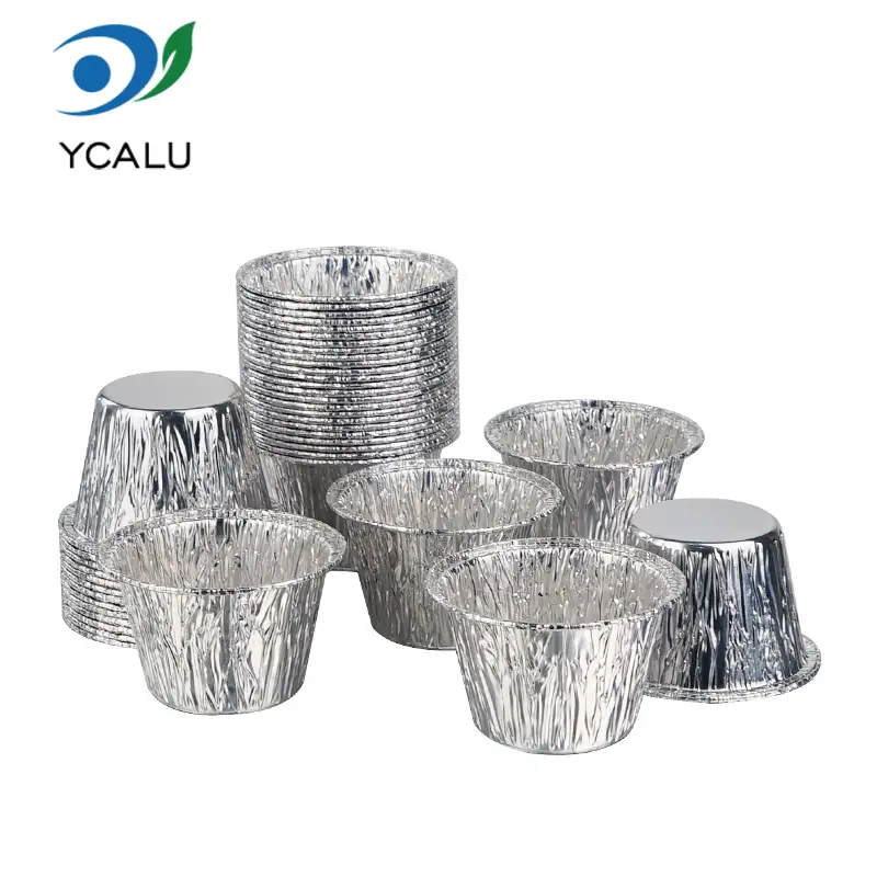 Disposable Mini Cake Cup Silver Aluminum Foil Containers Disposable Mini Cake Cup Silver Aluminum Foil Containers
