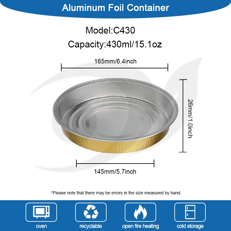 Disposable pizza pan baking Round Aluminum Foil Containers