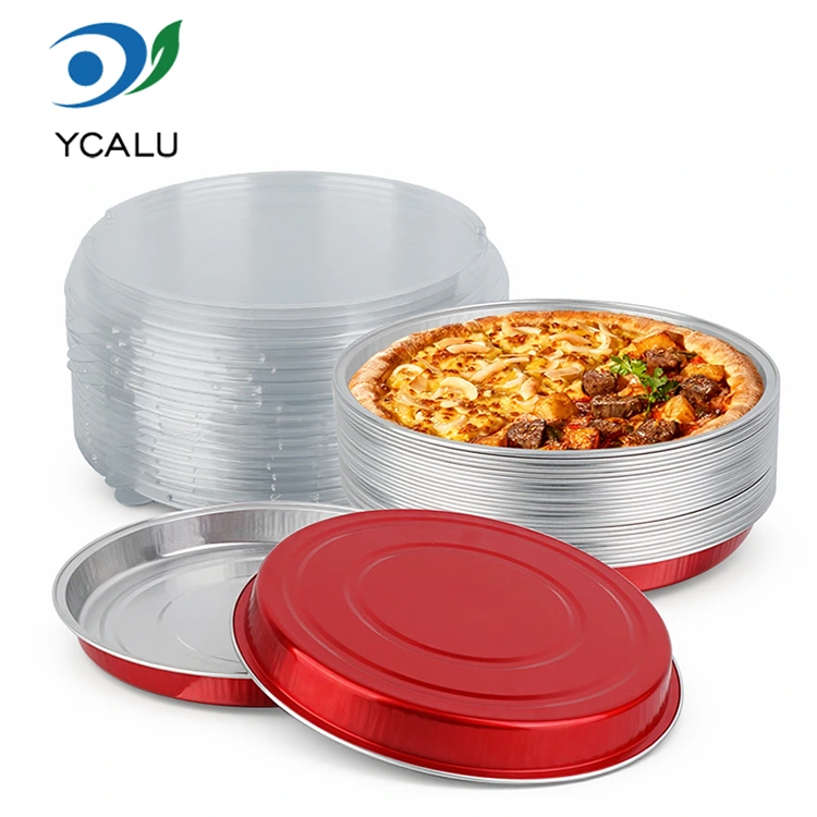 Disposable Pizza Pan Packaged Round Aluminum Foil Containers