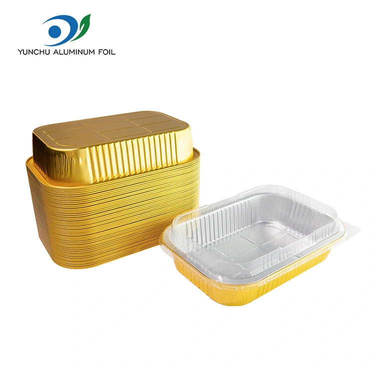 Disposable Rectangular Aluminum Foil Containers For Food Packaging
