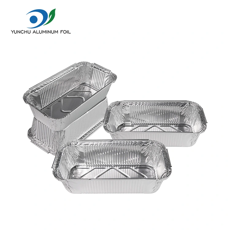 Disposable rectangular baking Silver Aluminum Foil Containers