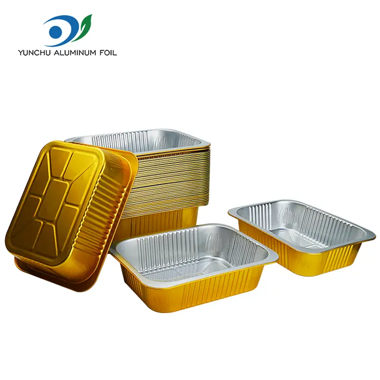 Disposable Rectangular Catering Takeaway Silver Aluminum Foil Containers