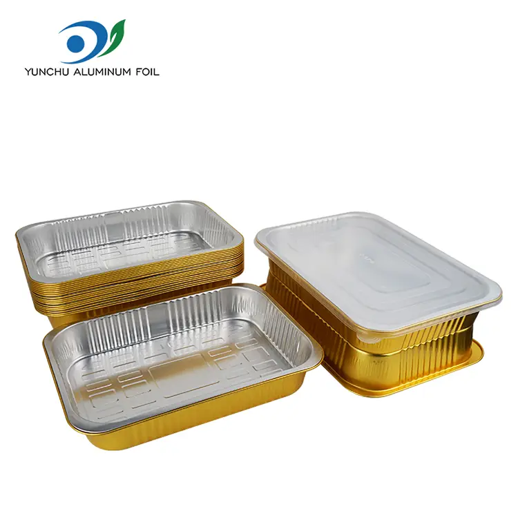 Disposable rectangular sealed baking sheet Aluminum Foil Containers
