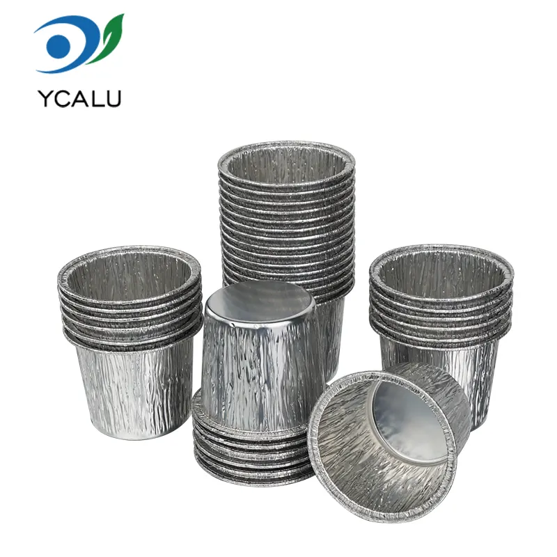Disposable round cake cup Silver Aluminum Foil Food Containers