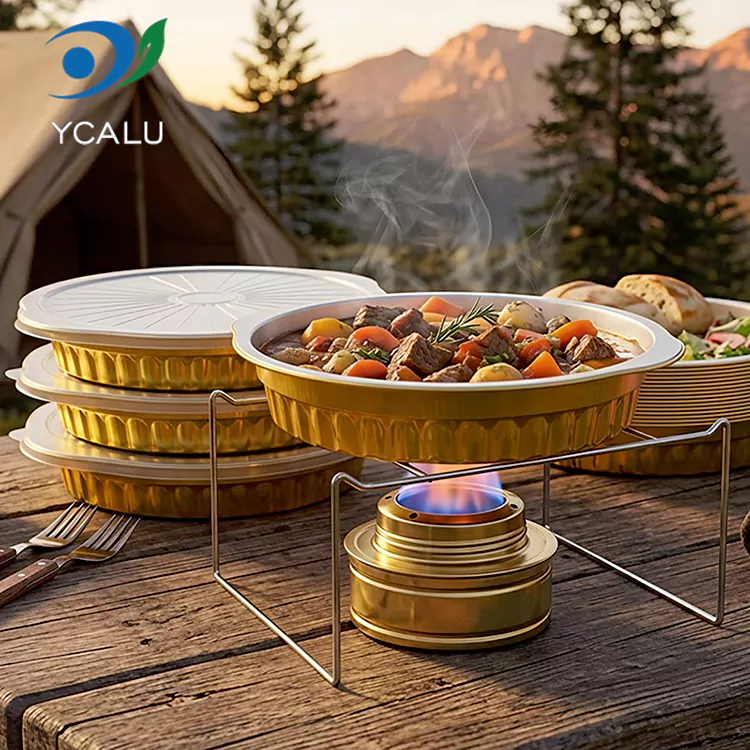 Disposable round catering takeaway Aluminum Foil Containers