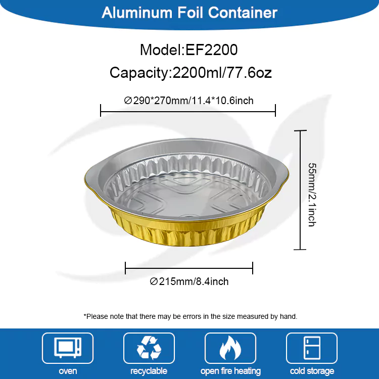 Disposable round catering takeaway Aluminum Foil Containers