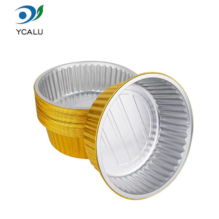 Disposable round large capacity gold Aluminum Foil Containers