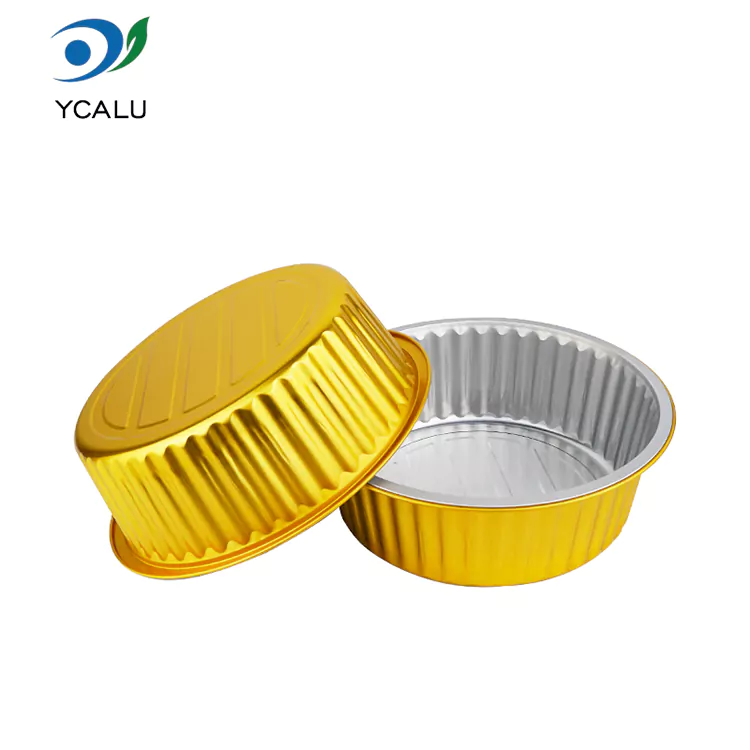 Disposable round large capacity gold Aluminum Foil Containers