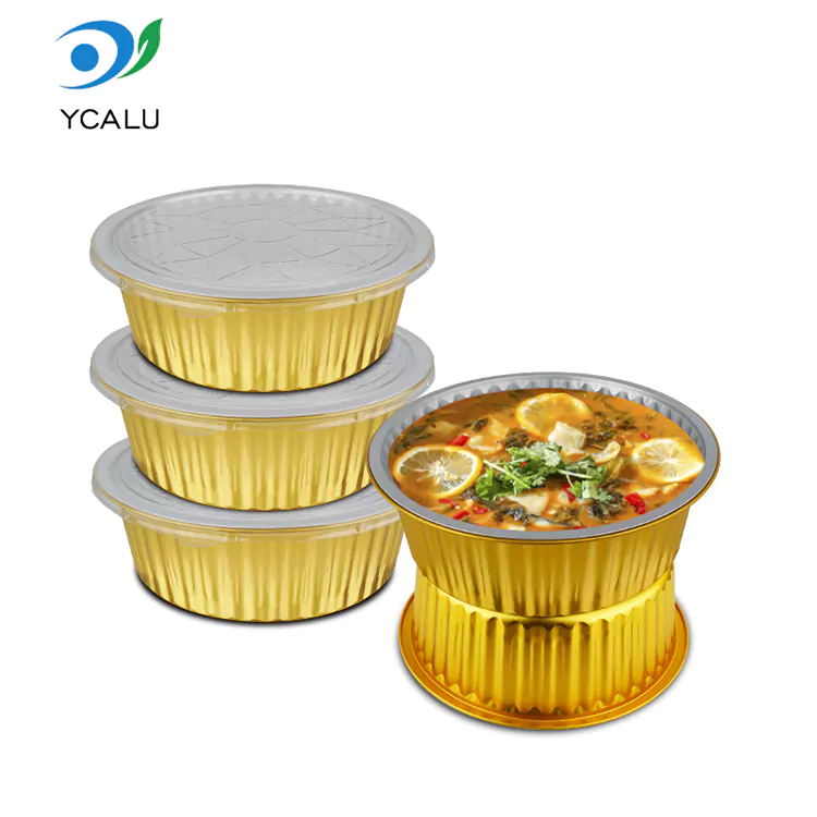 Disposable round large capacity gold Aluminum Foil Containers Disposable round large capacity gold Aluminum Foil Containers