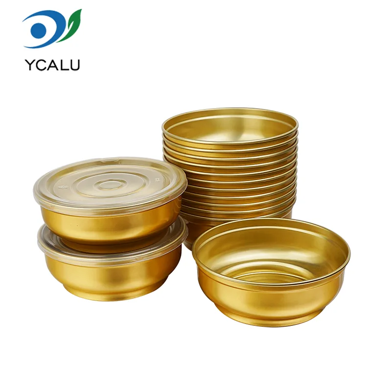Disposable round large capacity gold bowl Aluminum Foil Containers