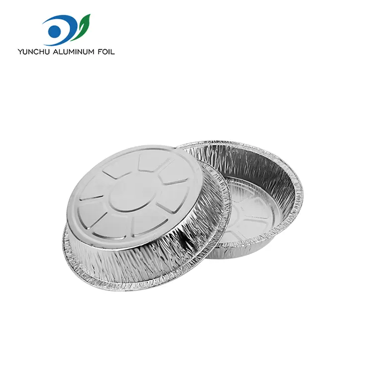 Disposable Round Silver Aluminum Foil Containers For Takeaway Food