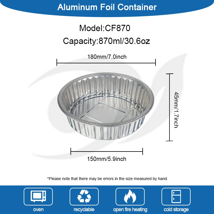 Disposable round silver packaged catering Aluminum Foil Containers