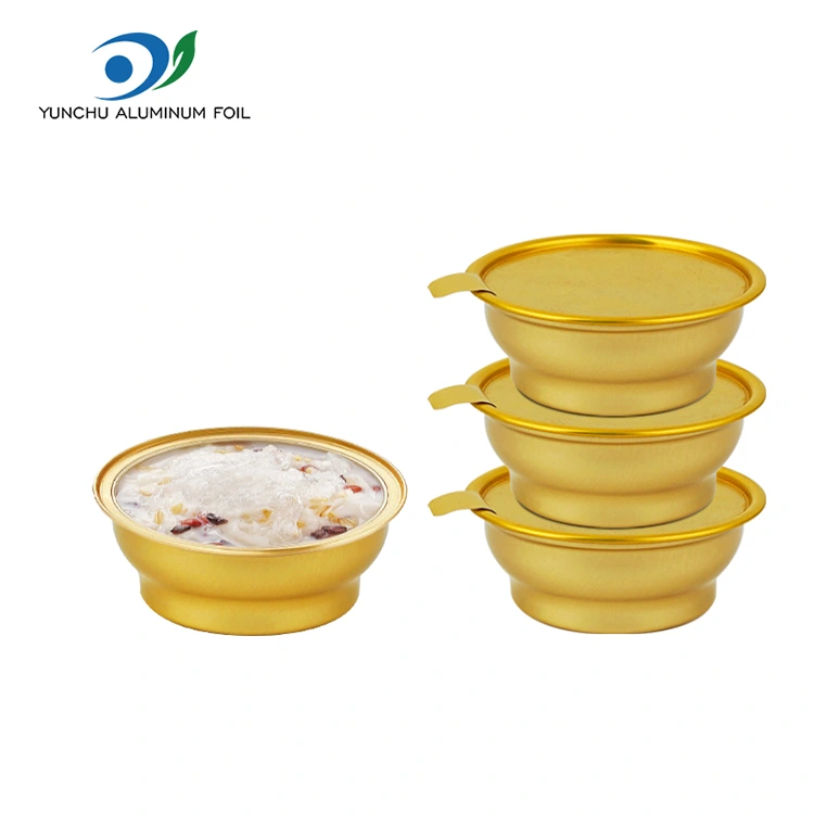 Disposable round takeaway box small golden bowl Aluminum Foil Containers