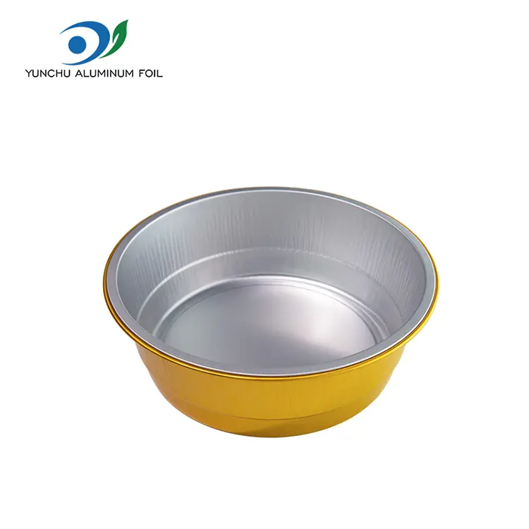 Disposable sealed catering Golden Round Aluminum Foil Containers
