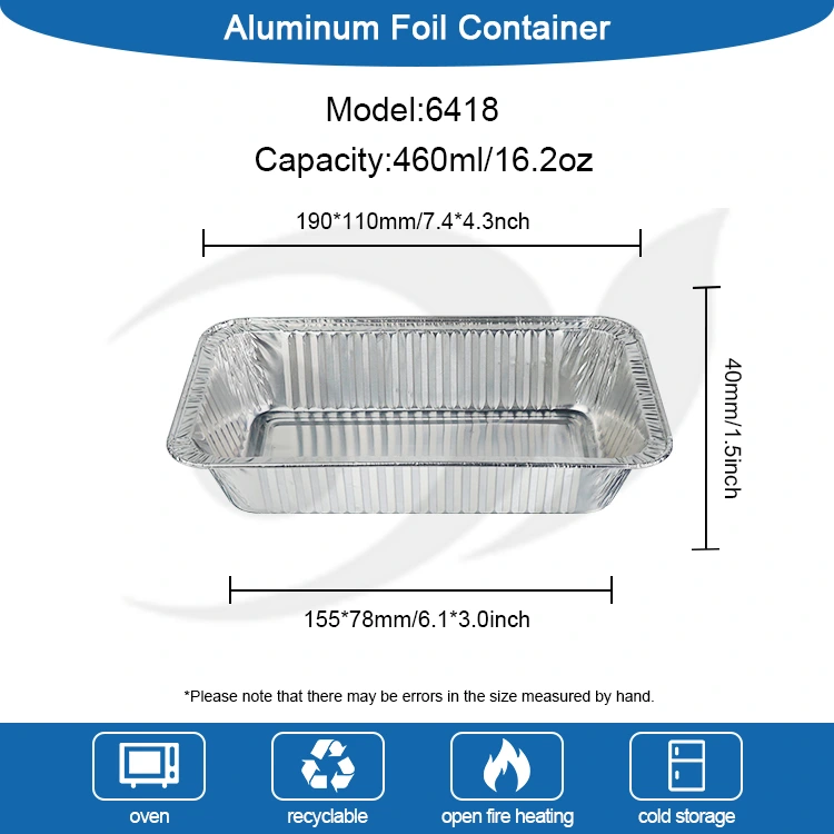 Disposable Silver Oven Grill Air Fryer Silver Aluminum Foil Food Containers