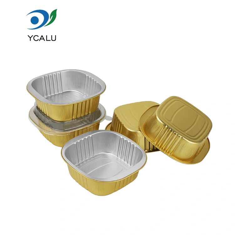 Disposable square gold Aluminum Foil Containers