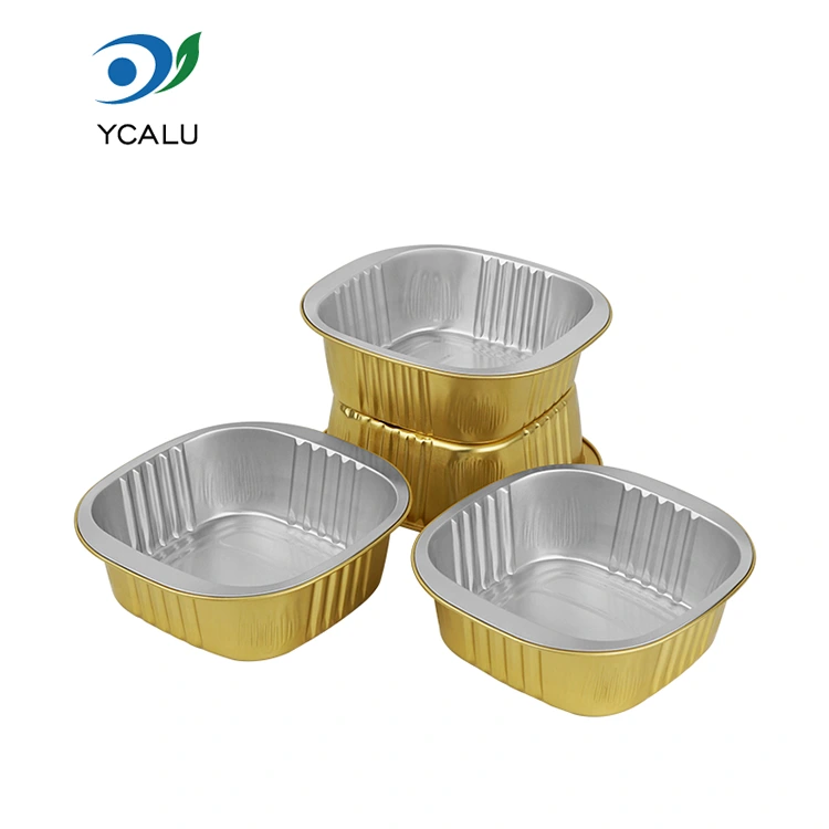 Disposable square gold Aluminum Foil Containers