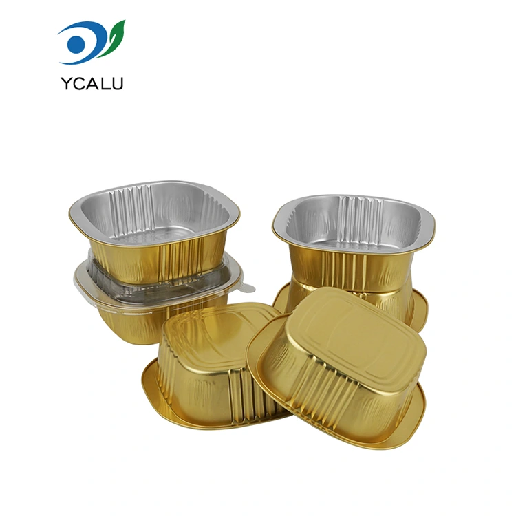 Disposable square gold Aluminum Foil Containers