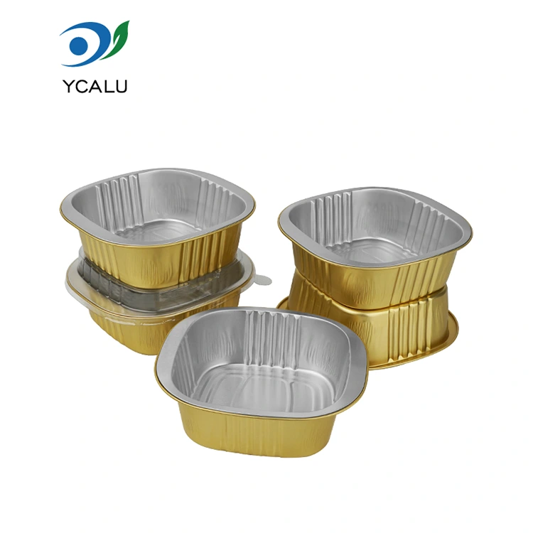 Disposable square gold Aluminum Foil Containers Disposable square gold Aluminum Foil Containers