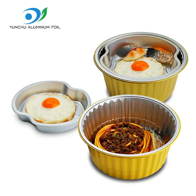 Disposable Tiered takeaways Round Aluminum Foil Containers