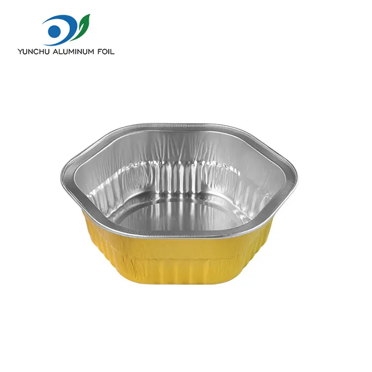 Hexagonal takeaway heat sealed Smoothwall Aluminum Foil Containers
