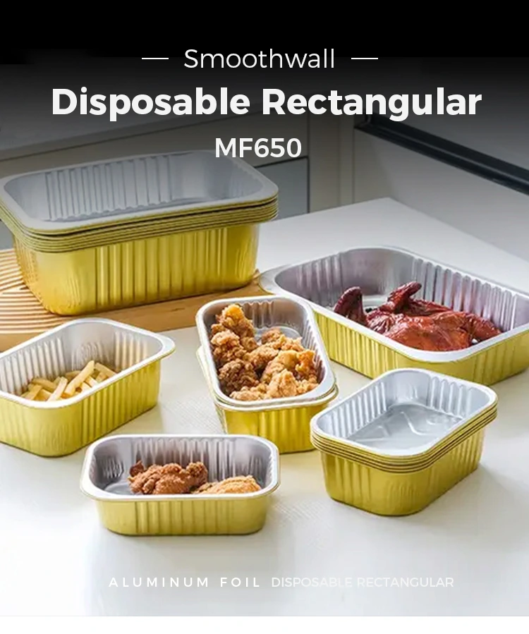 Disposable Baking catering Rectangular Aluminum Foil Containers