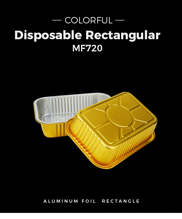 Disposable Golden Baking catering Rectangular Aluminum Foil Containers