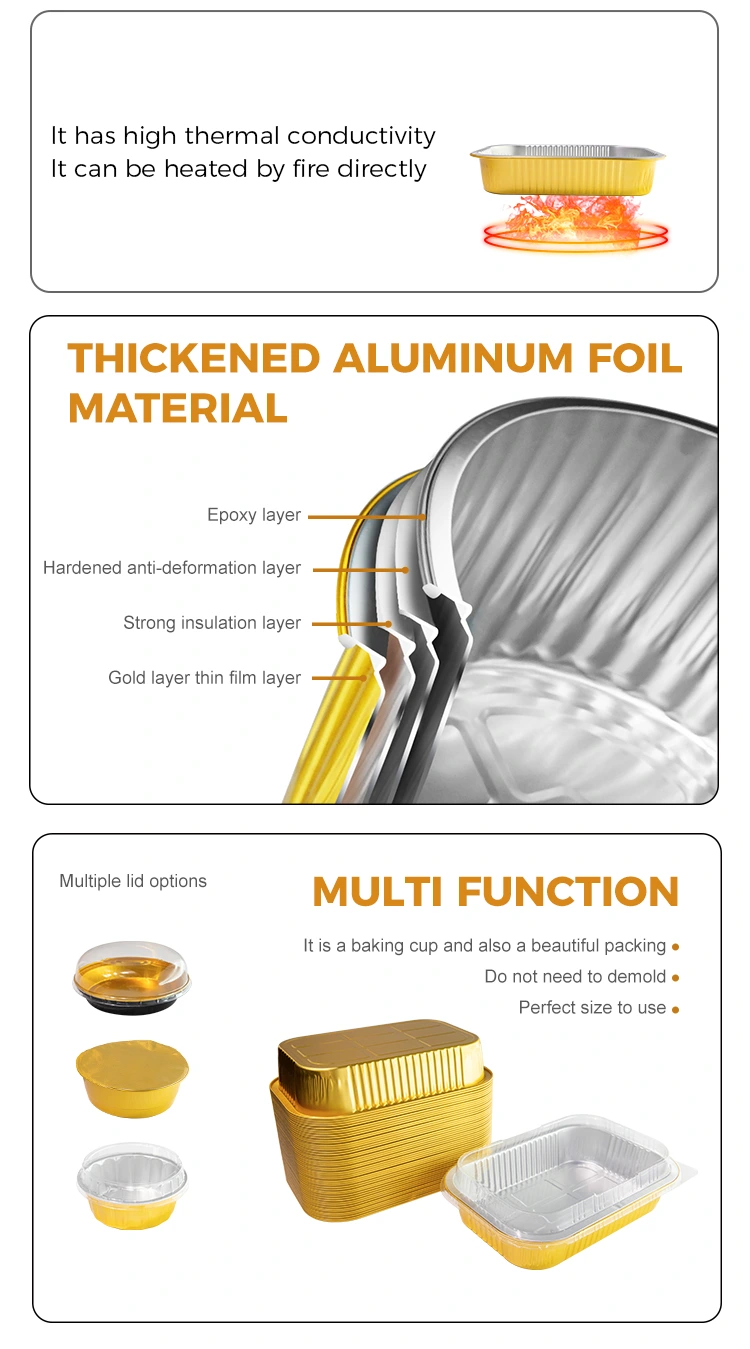 Disposable Rectangular Aluminum Foil Containers