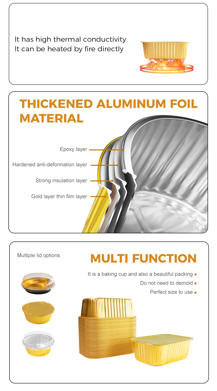 Disposable Baking catering Rectangular Aluminum Foil Containers