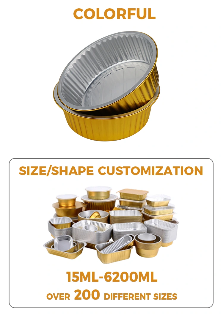 3000ml Disposable Round Aluminum Foil Containers