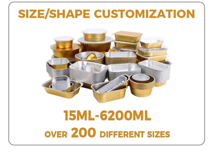 Disposable Golden Baking catering Rectangular Aluminum Foil Containers