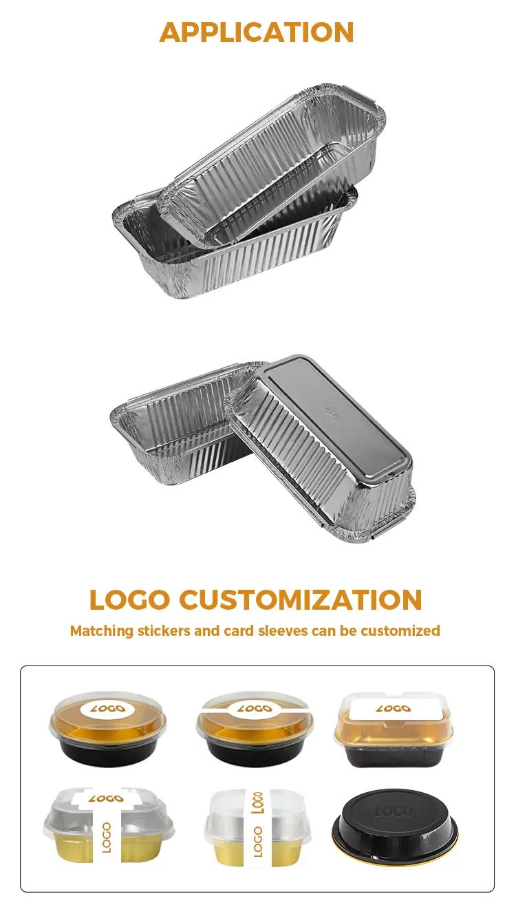 Rectangular Oven Baking Takeaway Silver Aluminum Foil Containers