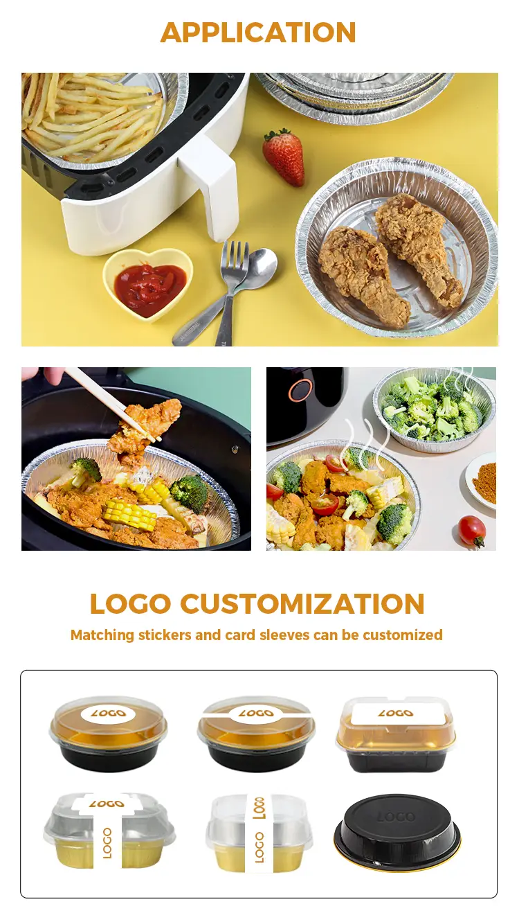Round Takeaway Silver Aluminum Foil Containers