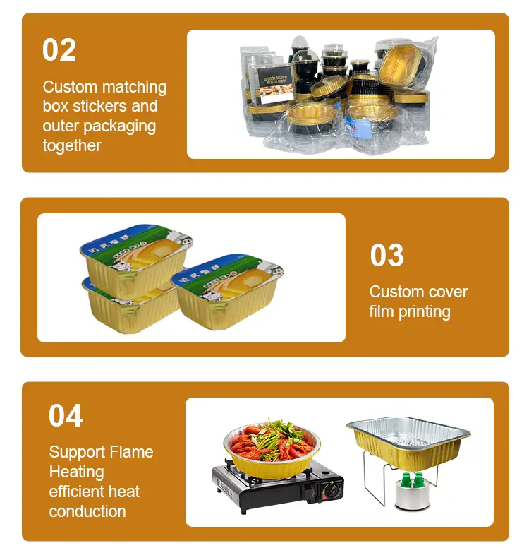 Rectangular Catering Takeaway Silver Aluminum Foil Containers